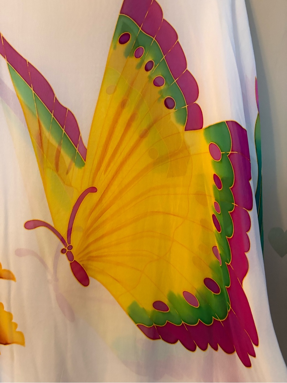NWT Ke Ke Collection Silk Butterfly Floral Print Sheer Kimono Top - Picture 7 of 11